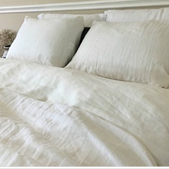 West Elm Bedding West Elm Linen Duvet Cover King White Poshmark